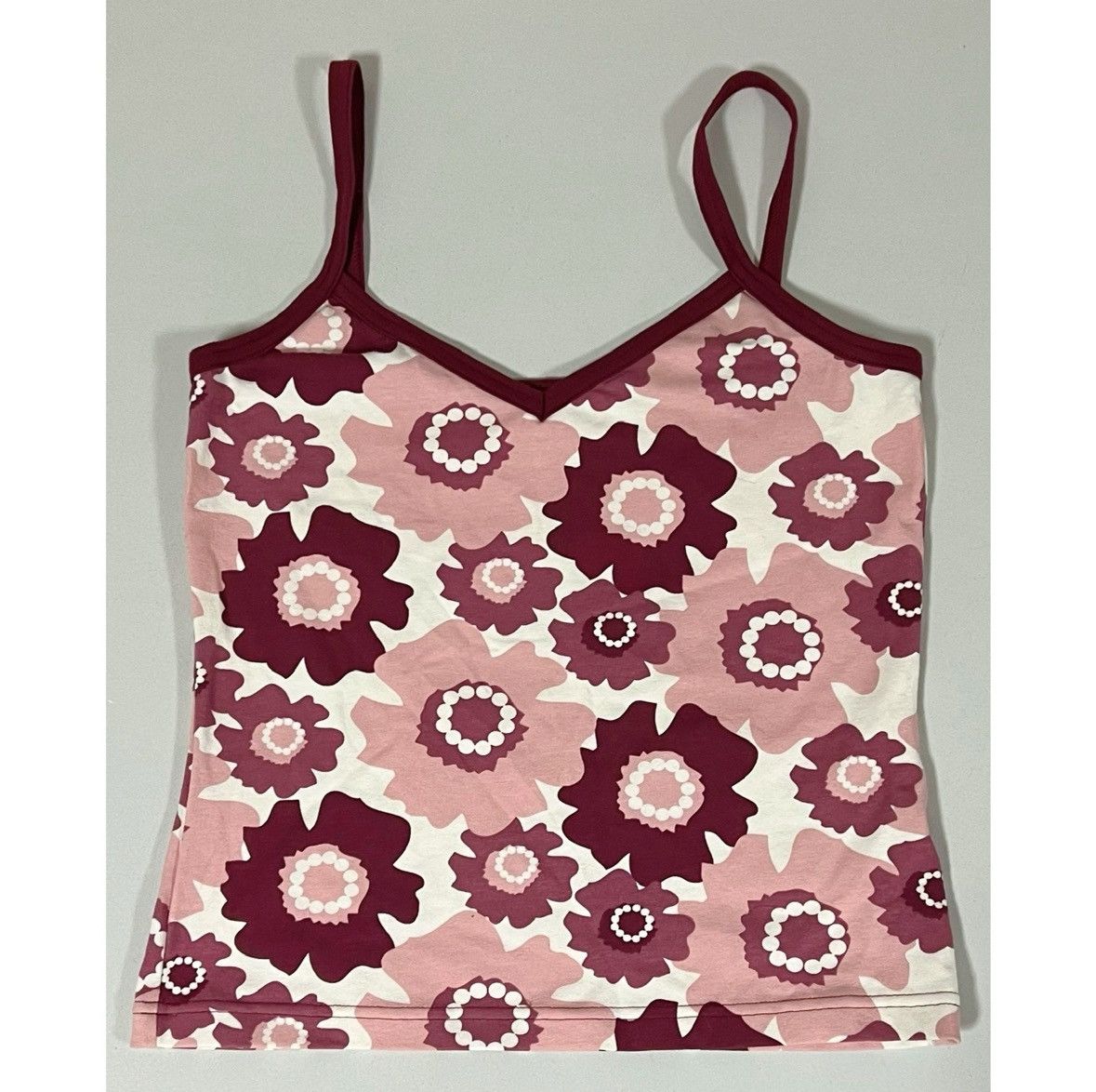 Vintage Pink Floral Graphic Cami Camisole Tank Top Shirt Size 8 🌸✨ Size S / US 4 / IT 40 - 2 Thumbnail