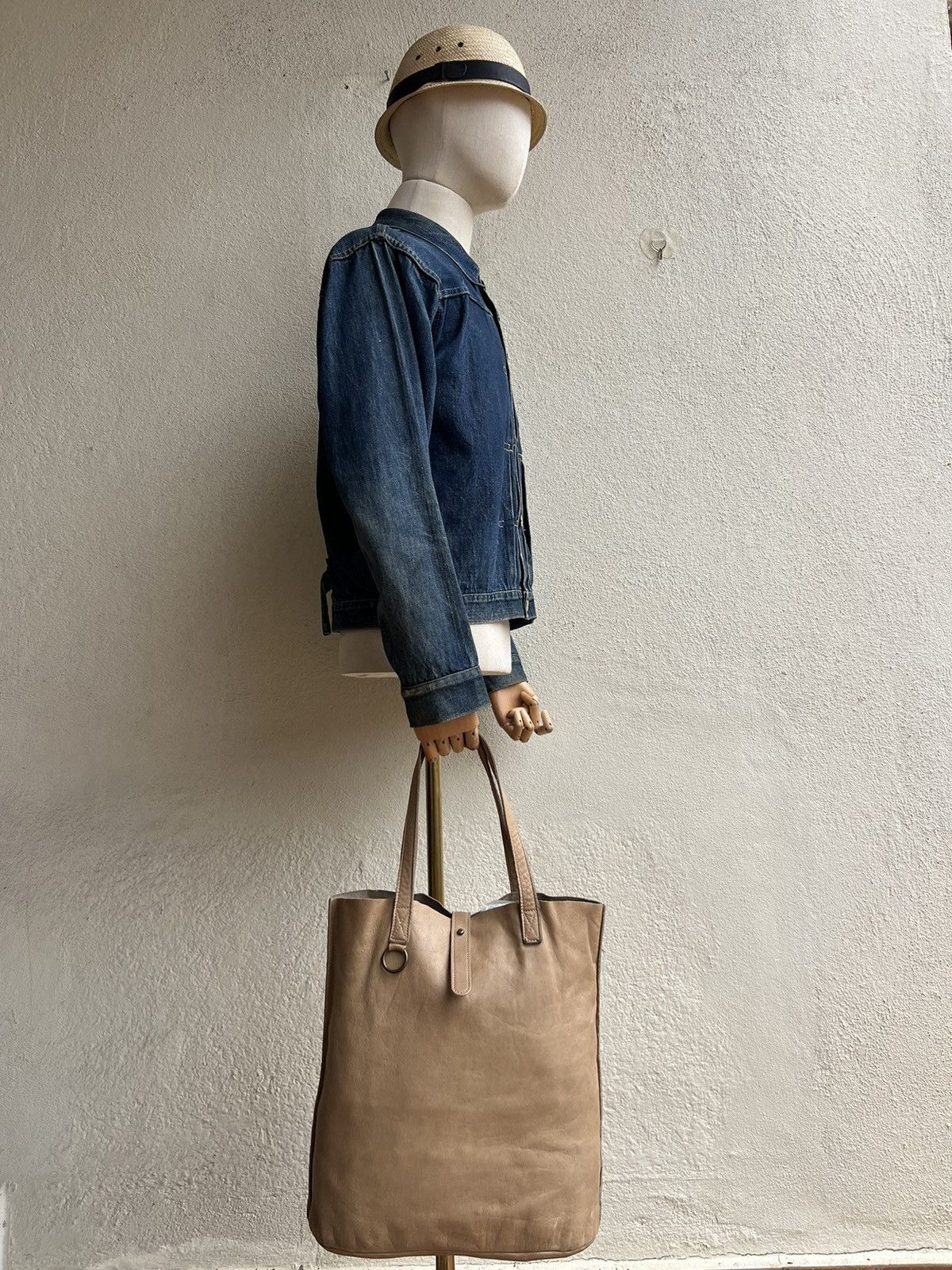 Leather Vintage Orobianco Italy Patina Leather Tote Bag Size ONE SIZE - 4 Thumbnail