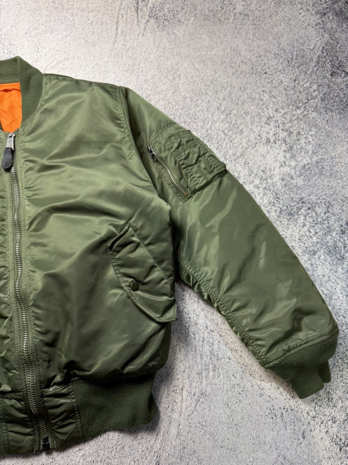 Alpha Industries Vintage Alpha Industries Green Bomber Jacket MA1 USA Size US M / EU 48-50 / 2 - 7 Thumbnail