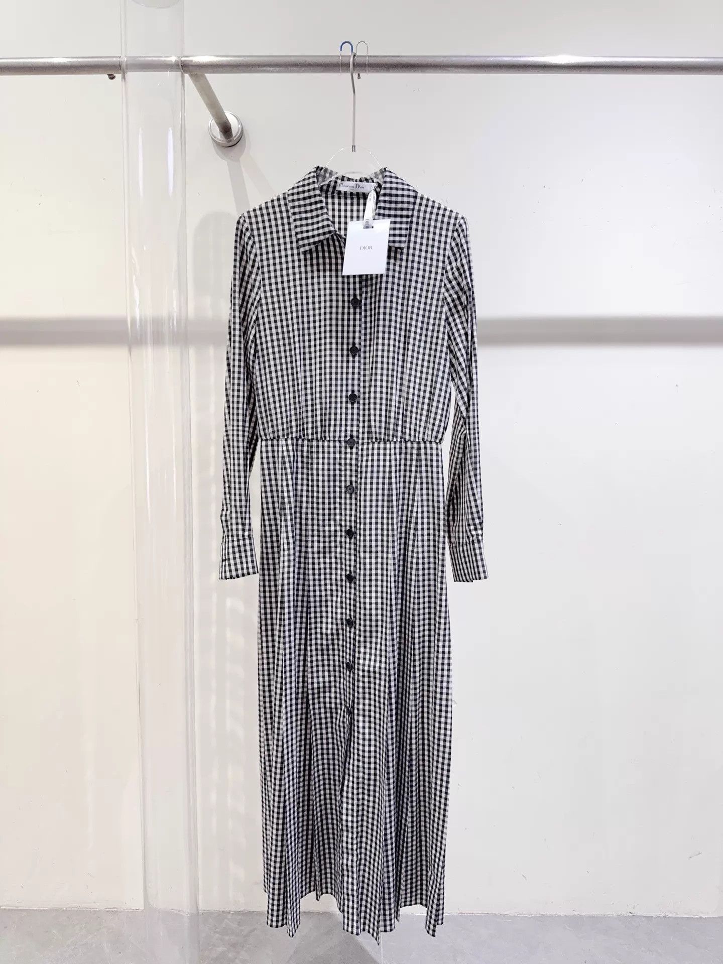 Dior Dior Check Silk Long Dress Women's F34 Size XS / US 0-2 / IT 36-38 - 1 Thumbnail