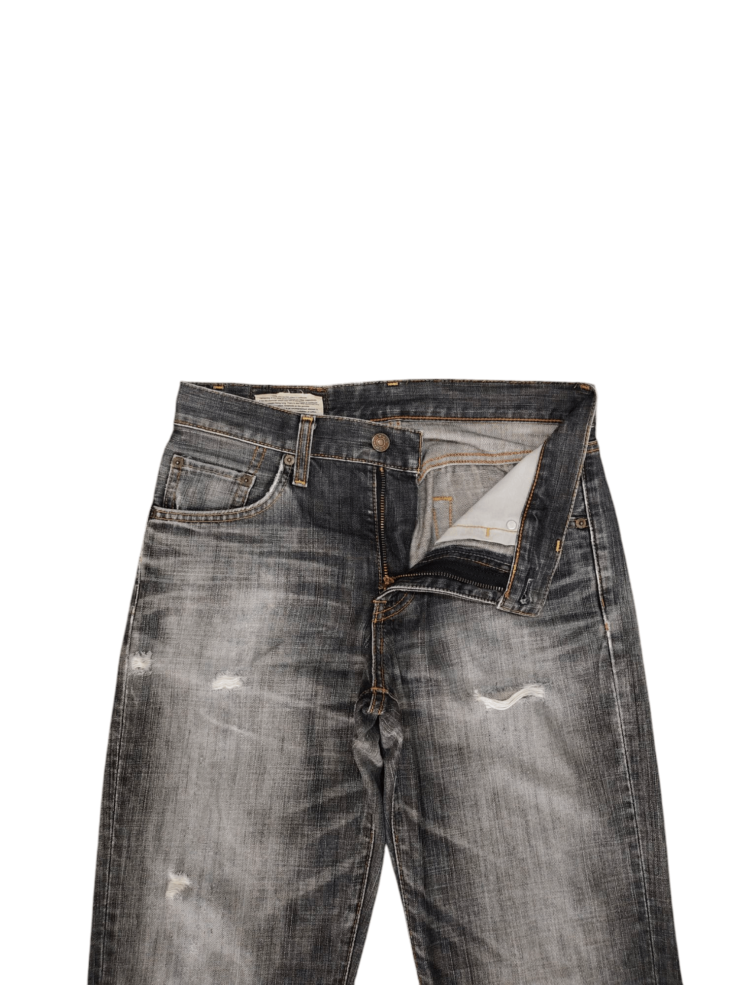 If Six Was Nine Vintage Y2k Edwin 503 Distress Faded Clawmark Denim Jeans Size US 28 / EU 44 - 8 Thumbnail