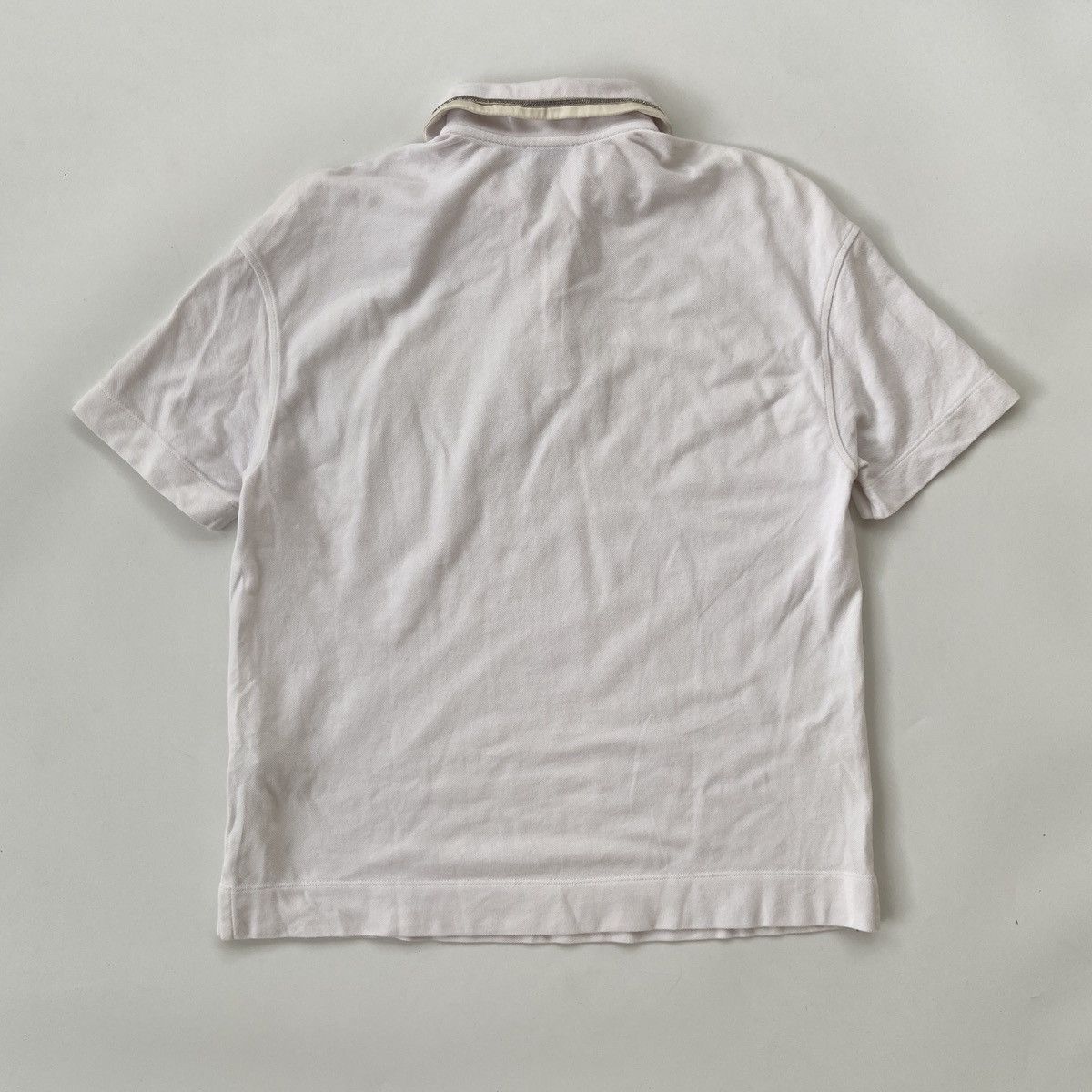 Brunello Cucinelli Brunello Cucinelli White Polo Shirt With Monil Chain Size XS / US 0-2 / IT 36-38 - 7 Thumbnail