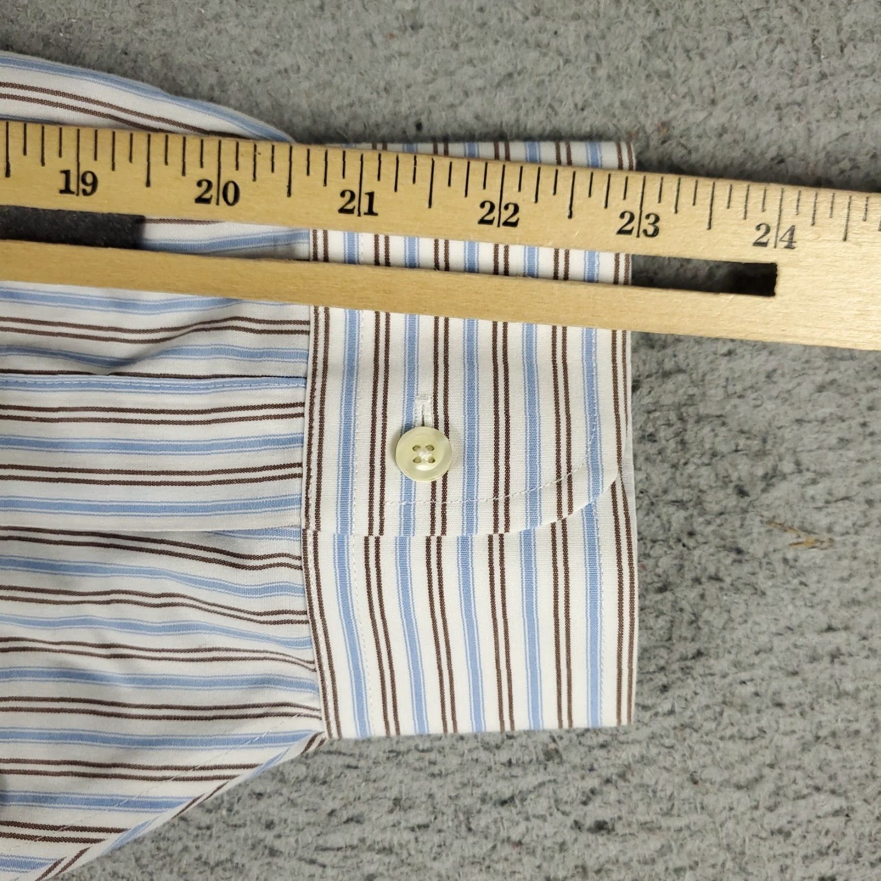 Brooks Brothers Brooks Brothers Dress Shirt Mens 17.5 Blue Striped Long Sleeve Button-Up Business Casual Size 46R - 6 Thumbnail