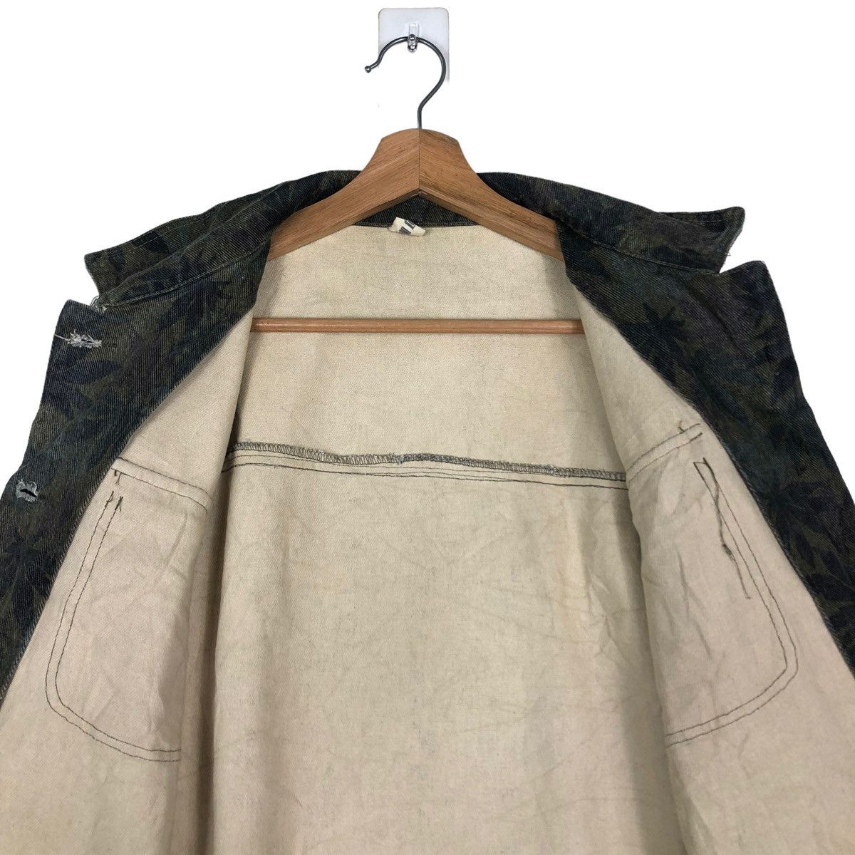 Hysteric Glamour 🔥VINTAGE BIKER JACKET JAPANESE TRADITIONAL LEAVES OVERPRINT Size US M / EU 48-50 / 2 - 14 Thumbnail