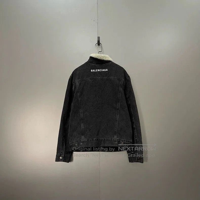 Balenciaga Balenciaga Black Denim Shearling Jacket. Size US M / EU 48-50 / 2 - 2 Thumbnail