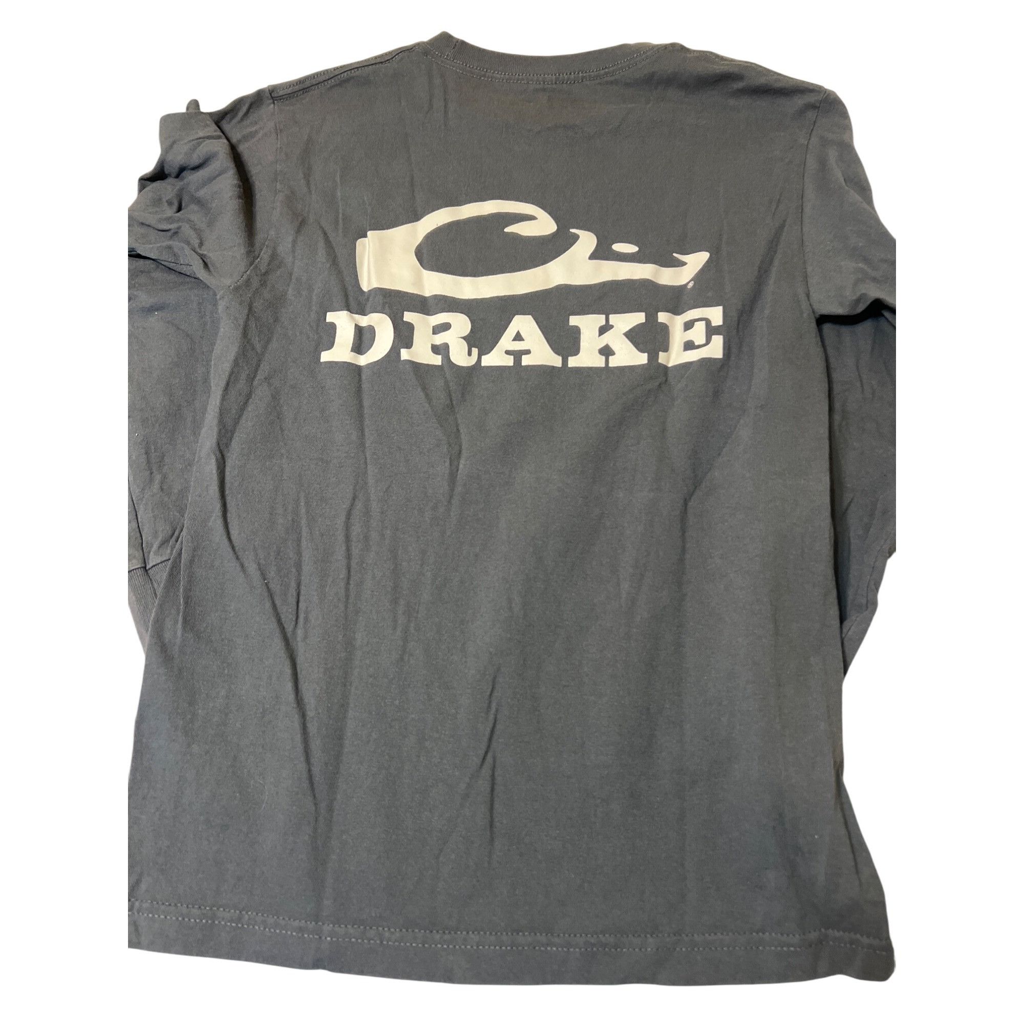 Drake Drake Mens Long Sleeve Gray Logo T-Shirt Cotton Casual Size Size US S / EU 44-46 / 1 - 3 Thumbnail