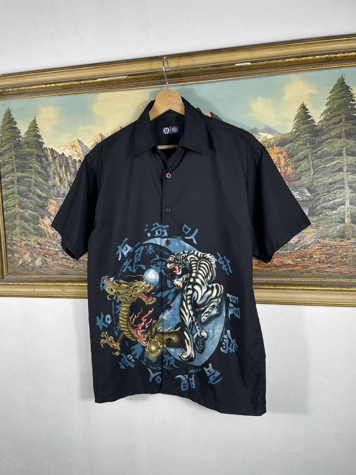 Japanese Brand × Vintage Vintage Japanese Dragon Y2K Style Button UP Shirt Rap HipHop Size US S / EU 44-46 / 1 - 2 Thumbnail