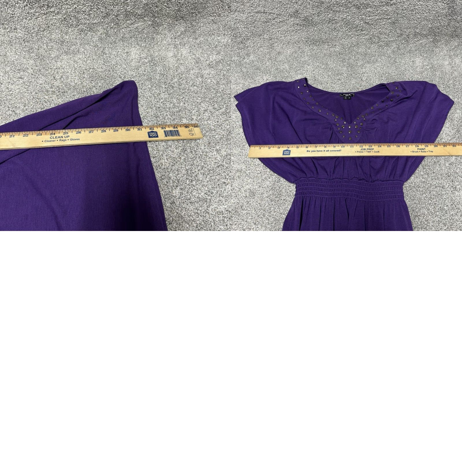 Vintage Sequin Hearts Womens Small V-Neck Flutter Sleeve Sequin Party USA Dress A-Line Knee Length Purple 90s Y2K Women’s Small Size S / US 4 / IT 40 - 8 Thumbnail