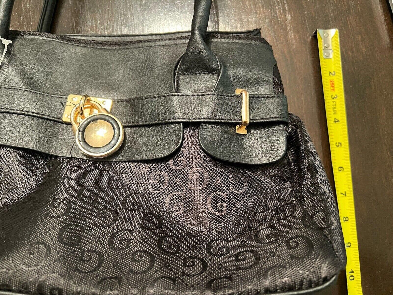 Designer Canvas Faux Leather Shoulder Bag Size ONE SIZE - 8 Thumbnail