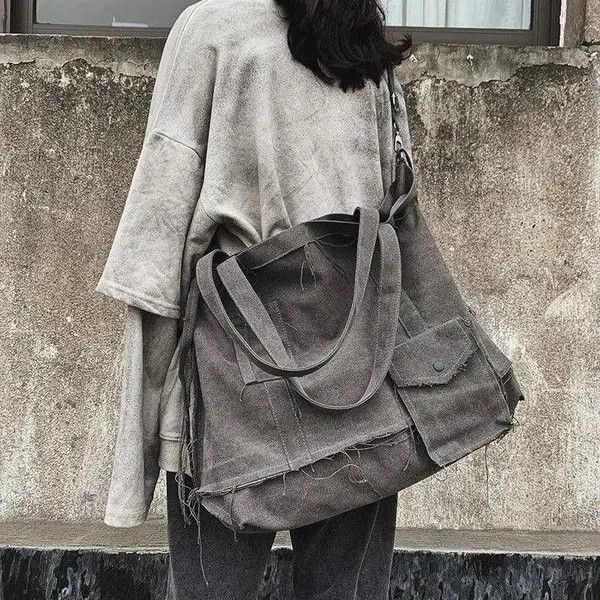 Vintage Izumi Vintage Canvas School Big Shopping Bag Handbag Size ONE SIZE - 6 Thumbnail