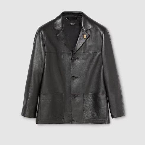 Gucci DEMNA - SS26 Nerd Soft Nappa Leather Jacket 50 Size US M / EU 48-50 / 2 - 2 Thumbnail