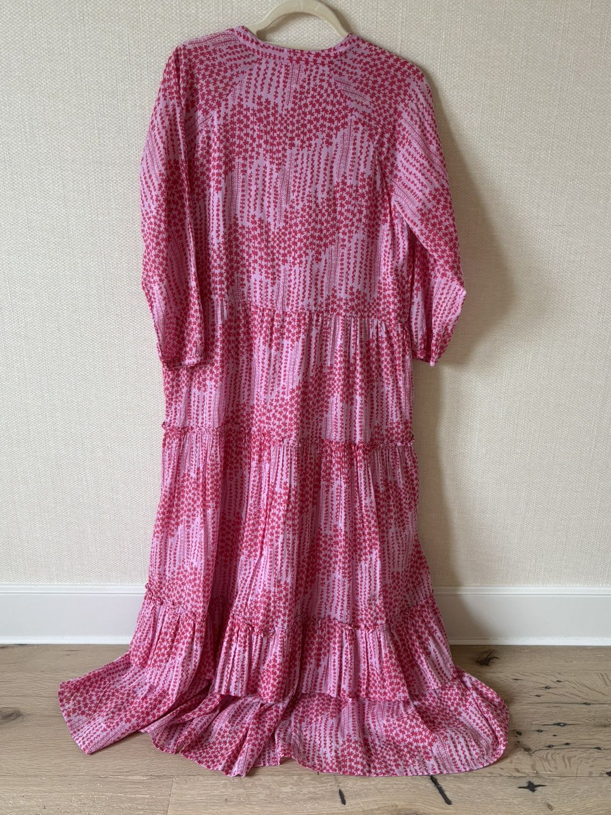 Banjanan Pink Patterned Banjanan Flowy Maxi Dress Ruffled M Summer Size M / US 6-8 / IT 42-44 - 6 Thumbnail