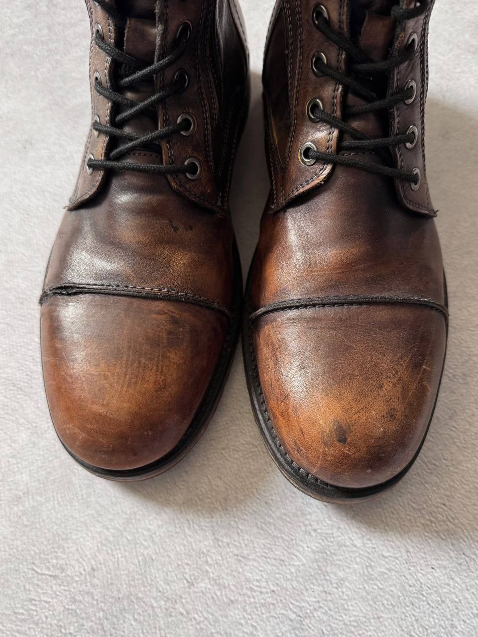 Pepe Jeans Pepe Jeans Distressed Leather Combat Boots Brown Size US 10 / EU 43 - 9 Thumbnail