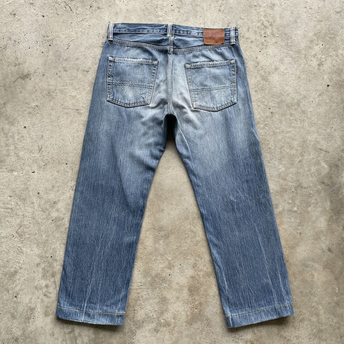 Edwin × Jean × Vintage Vintage Faded Edwin 505 Orange Tag Jeans Pants Distressed Size US 34 / EU 50 - 14 Thumbnail