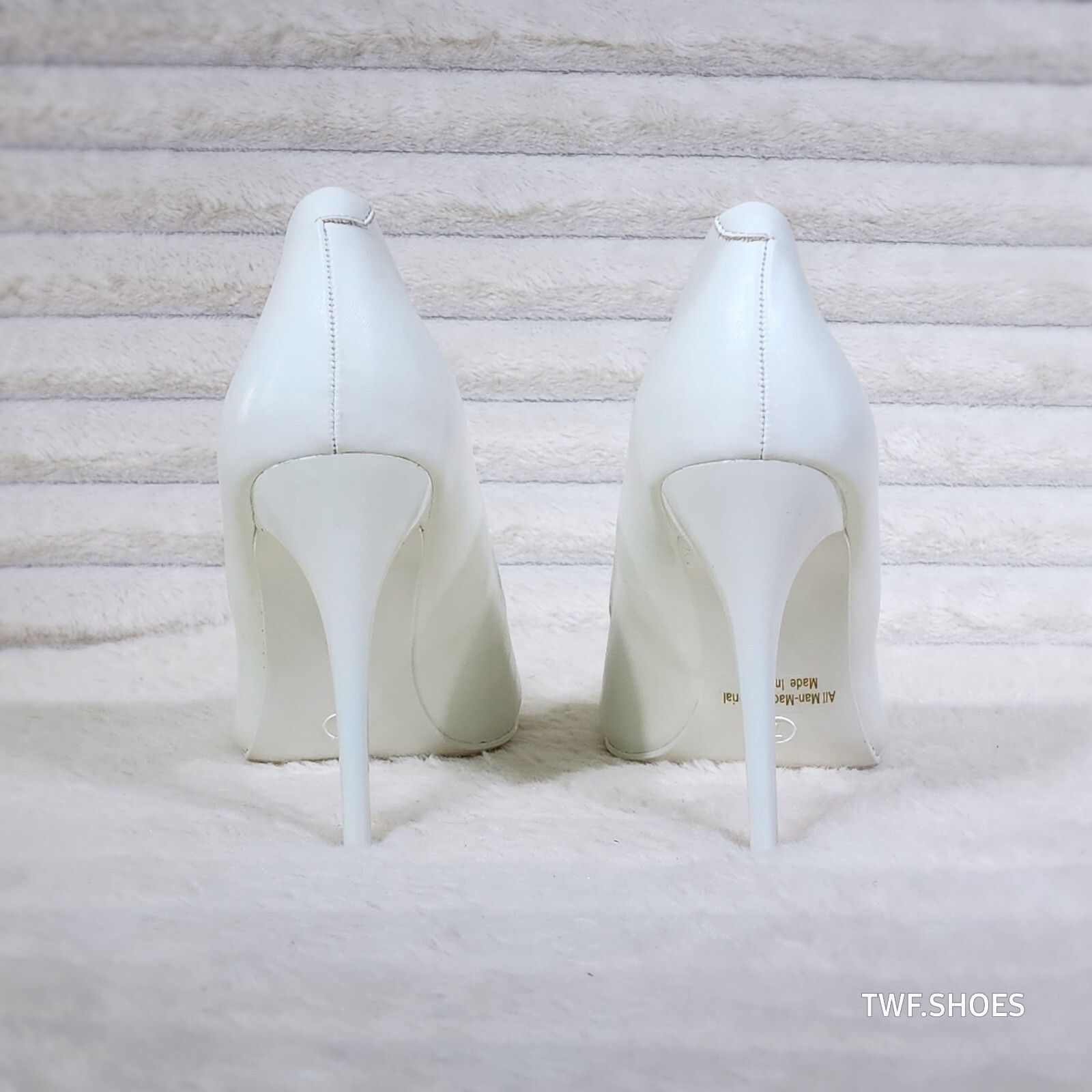Other Fabio White Matte 4.5" High Heel Shoes Pointy Toe Pump US La Size US 7.5 / IT 37.5 - 4 Thumbnail