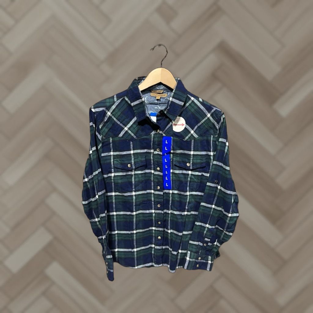 Vintage VINTAGE JACHS Girlfriend Mens Green Plaid Long Sleeve Button Up Flannel Size L NWT Size US L / EU 52-54 / 3 - 1 Thumbnail