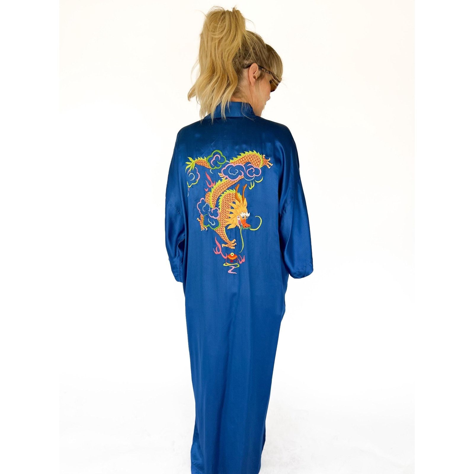 Vintage VTG Dragon Duster Kimono Lounge Maxi Robe Unisex OS Size L / US 10 / IT 46 - 1 Thumbnail