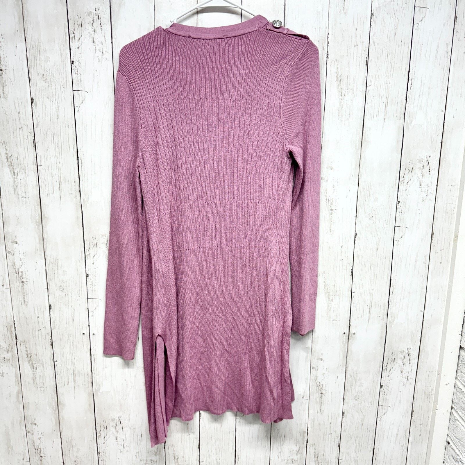 White House Black Market White House Black Market S Ribbed Long Cardigan Sweater Knit Size S / US 4 / IT 40 - 4 Thumbnail