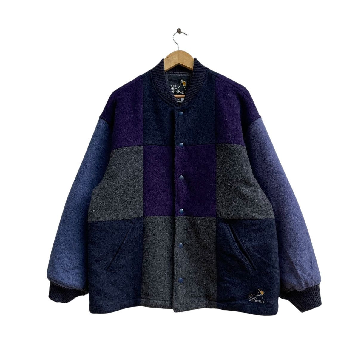 go slow caravan 💥Japanese Brand Go slow caravan Colorblock Varsity Jacket Size US L / EU 52-54 / 3 - 1 Thumbnail