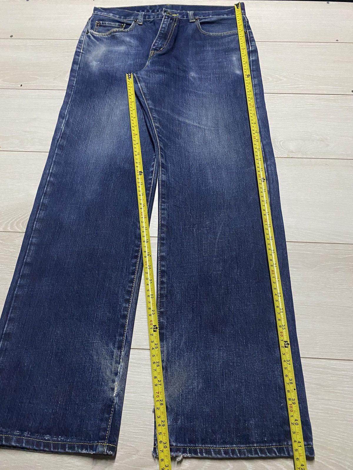 Japanese Brand Vintage Clothing Japanese Brand Blue Wash Distressed Jeans Size US 33 - 12 Thumbnail