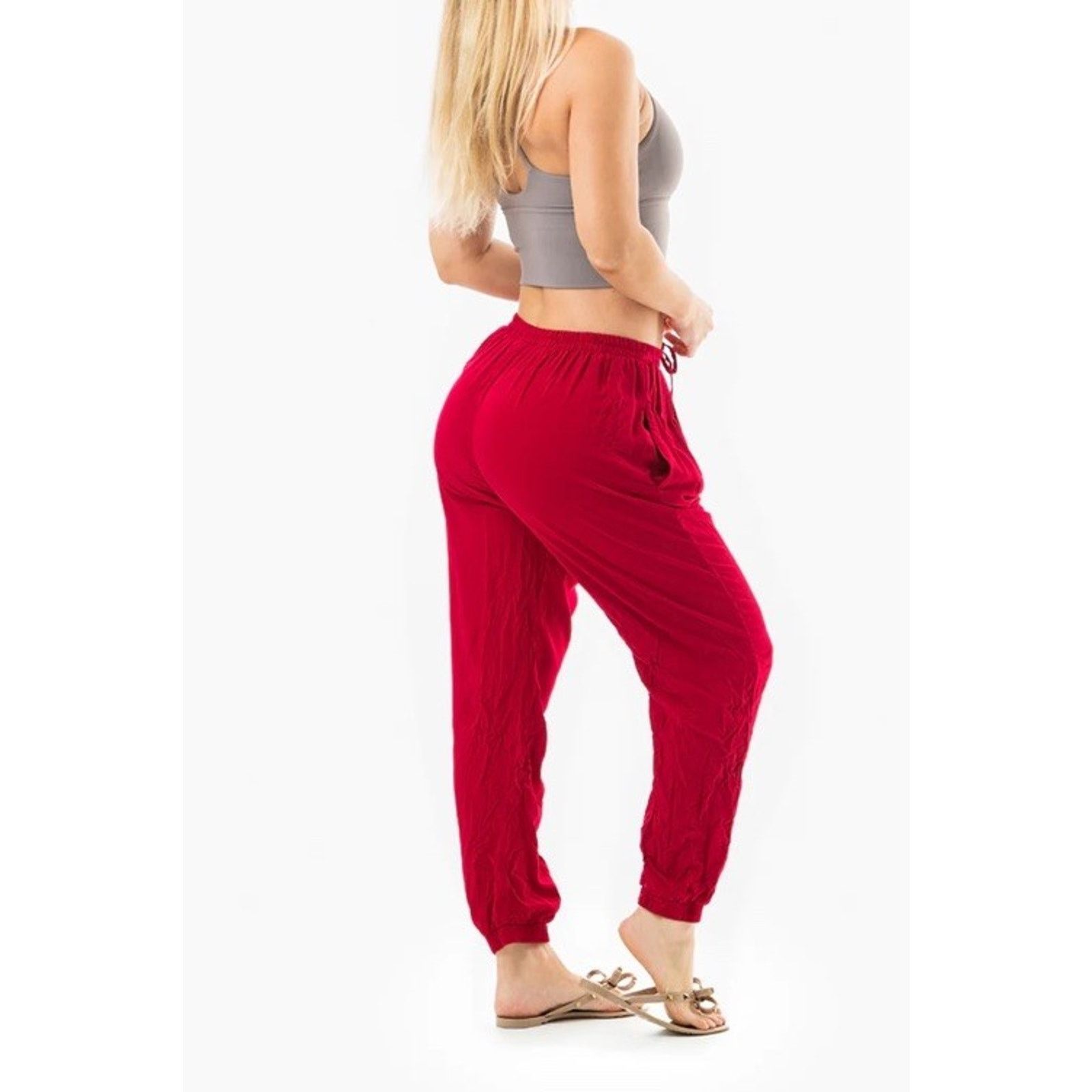 Other Buddha Pants Miami Solid Jogger Harem Pants Scarlet Red S Size 27" / US 4 / IT 40 - 1 Thumbnail