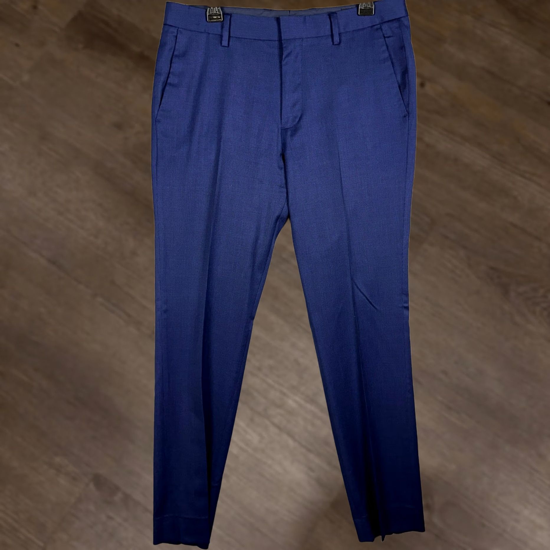 Bonobos Bonobos Dress Pants Navy Blue Slim Fit Flat Front Wool Spandex 33 Waist 32 Inseam Mens EUC Size US 33 - 1 Thumbnail