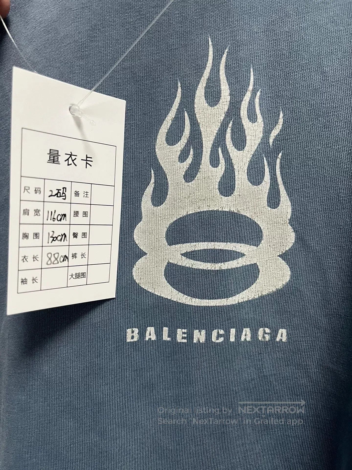 Balenciaga Balenciaga Blue Flame Short Sleeve T-Shirt. Size US L / EU 52-54 / 3 - 3 Thumbnail