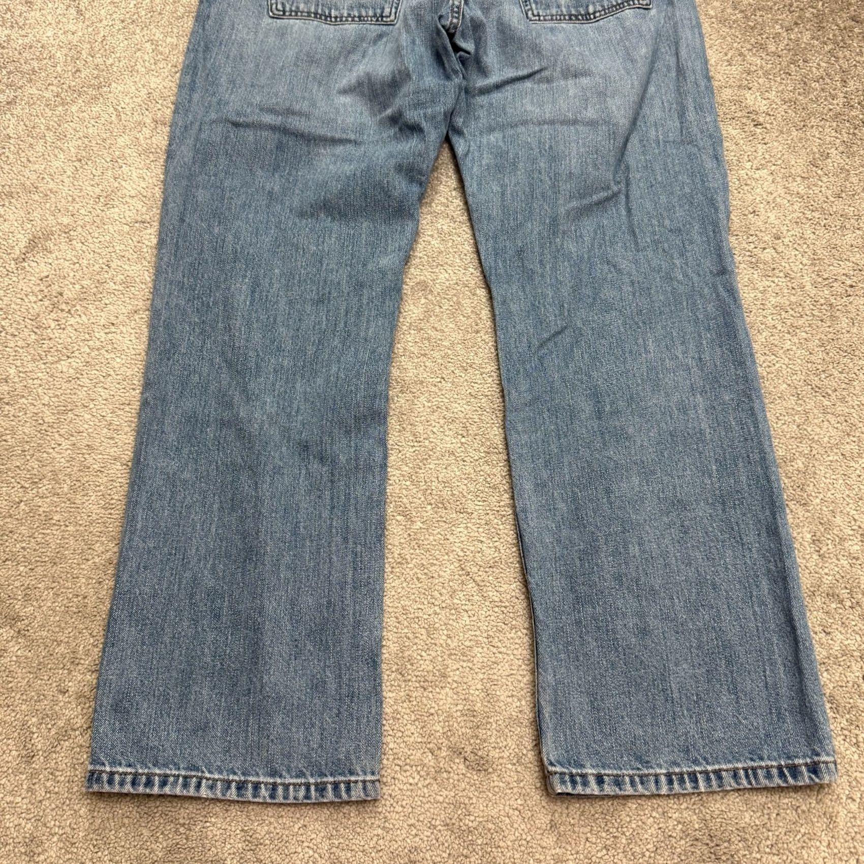 Vintage L.L. Bean Jeans Mens 38x30 Straight Denim Medium Blue Cotton Classic Fit 5-Pocket Button Zip Pan-Flair? Size US 38 / EU 54 - 5 Thumbnail