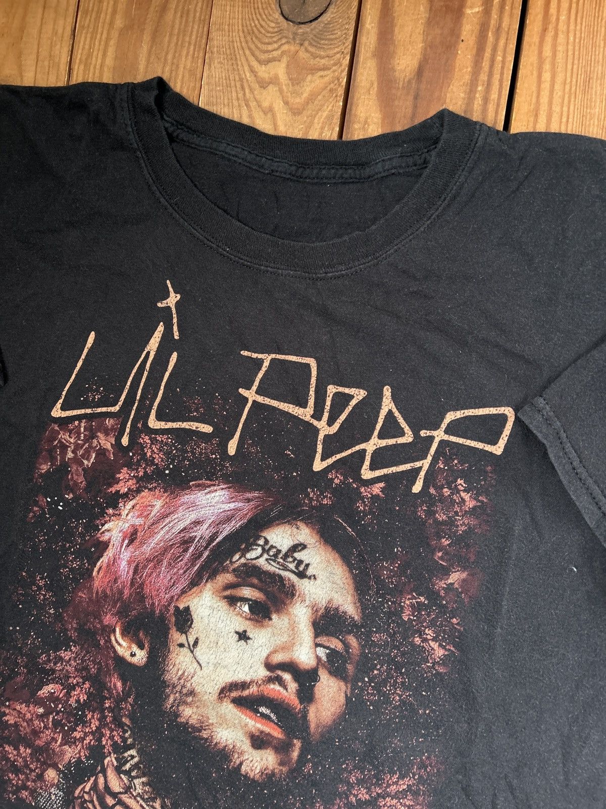 GOTHBOICLIQUE × Lil Peep Lil Peep Face Black Tee Shirt GBC Size US XL / EU 56 / 4 - 2 Thumbnail