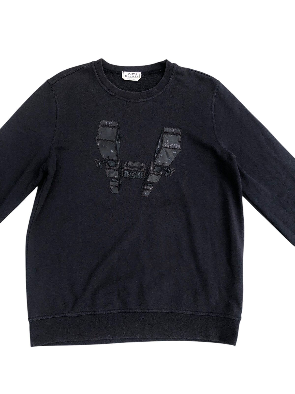 Hermes HERMÈS H Graphic Print Crew Neck Designer Sweatshirt Size US L / EU 52-54 / 3 - 3 Thumbnail