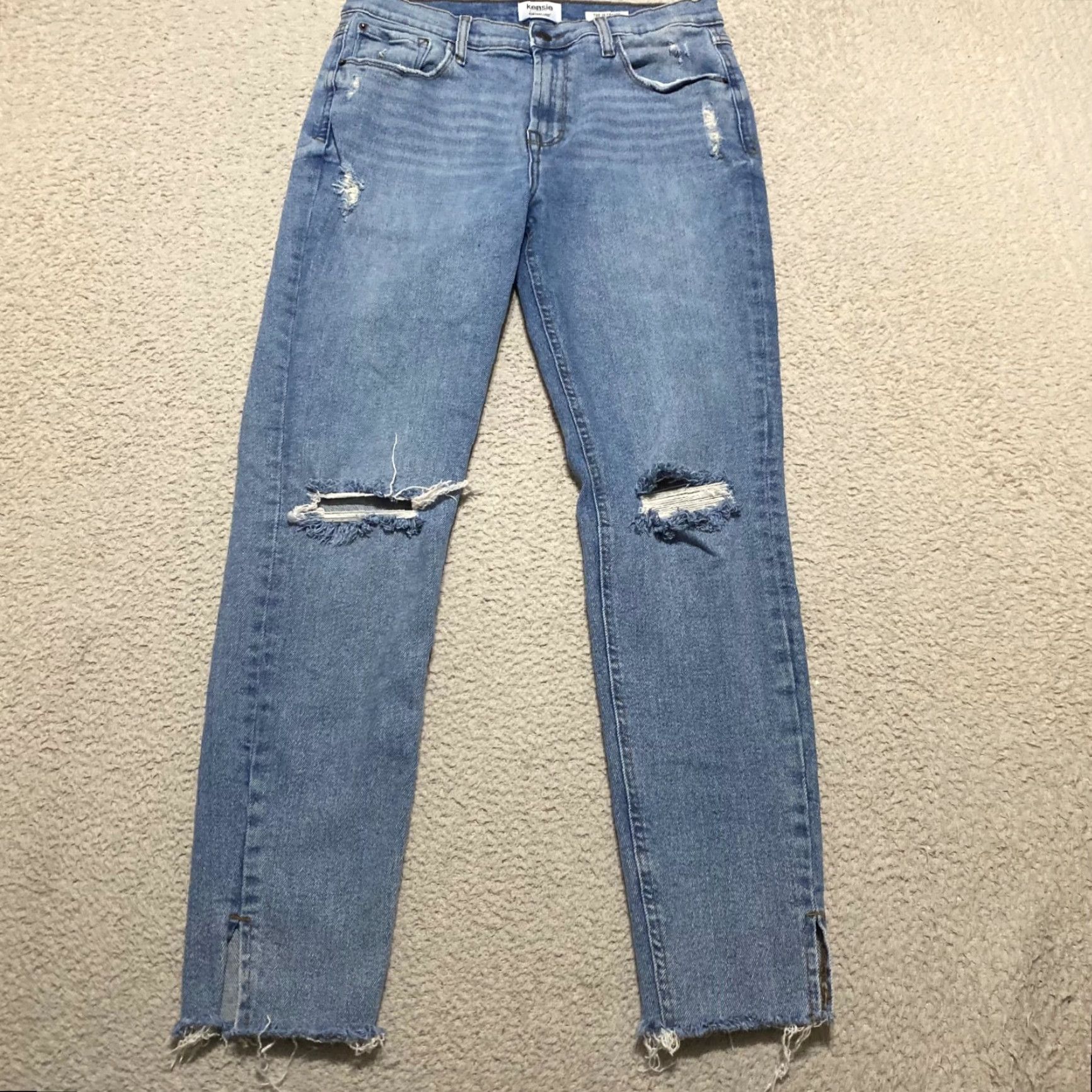 Vintage Kensie Jeans Jeans Womens 8 Blue Denim Medium Wash High Rise Skinny Raw Hem Distressed Size 30" / US 8 / IT 44 - 2 Thumbnail