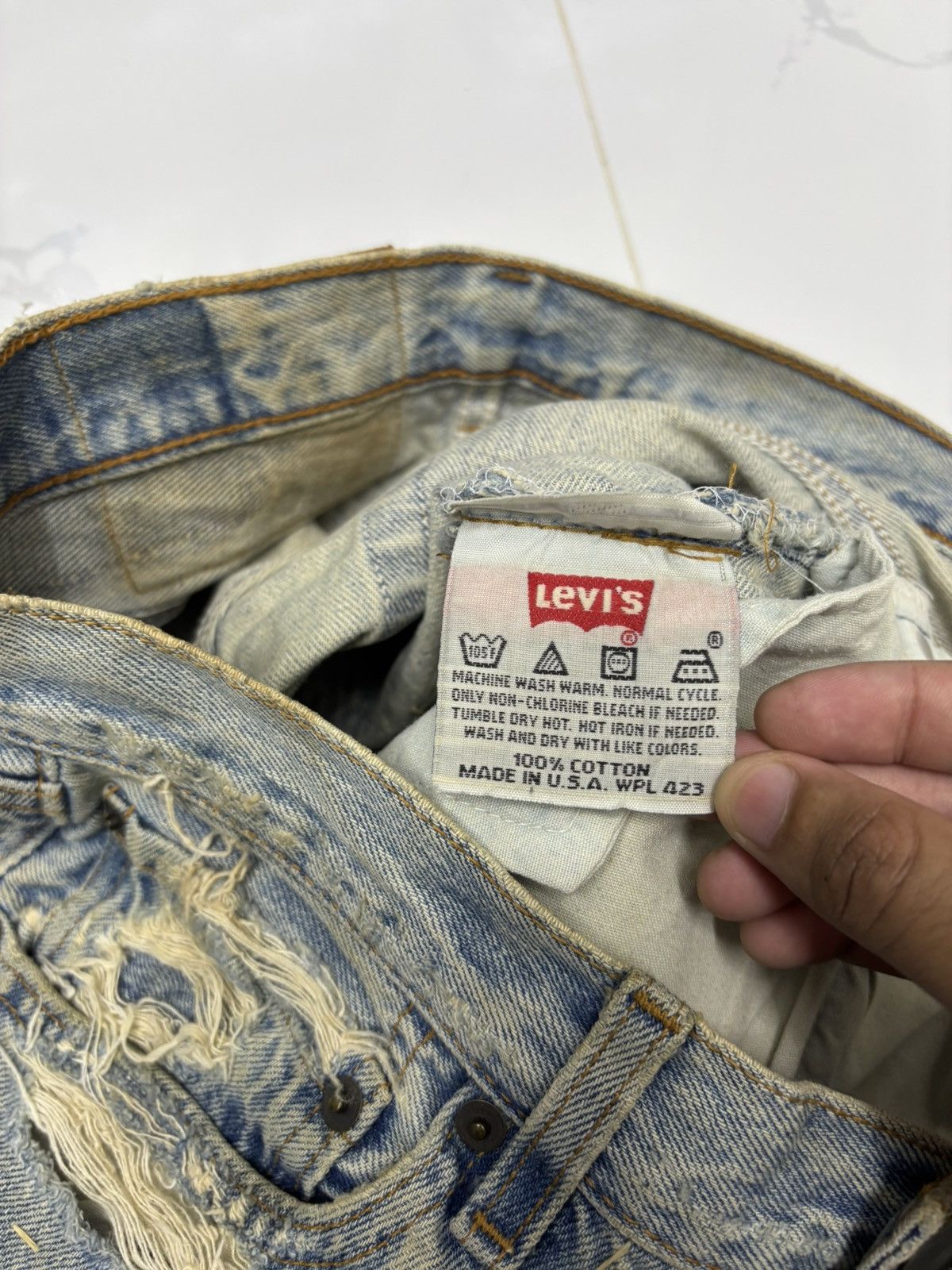 Kapital GRAIL Levis 501 Boro Sashiko Custom Distressed Denim Jeans Size US 30 / EU 46 - 11 Thumbnail