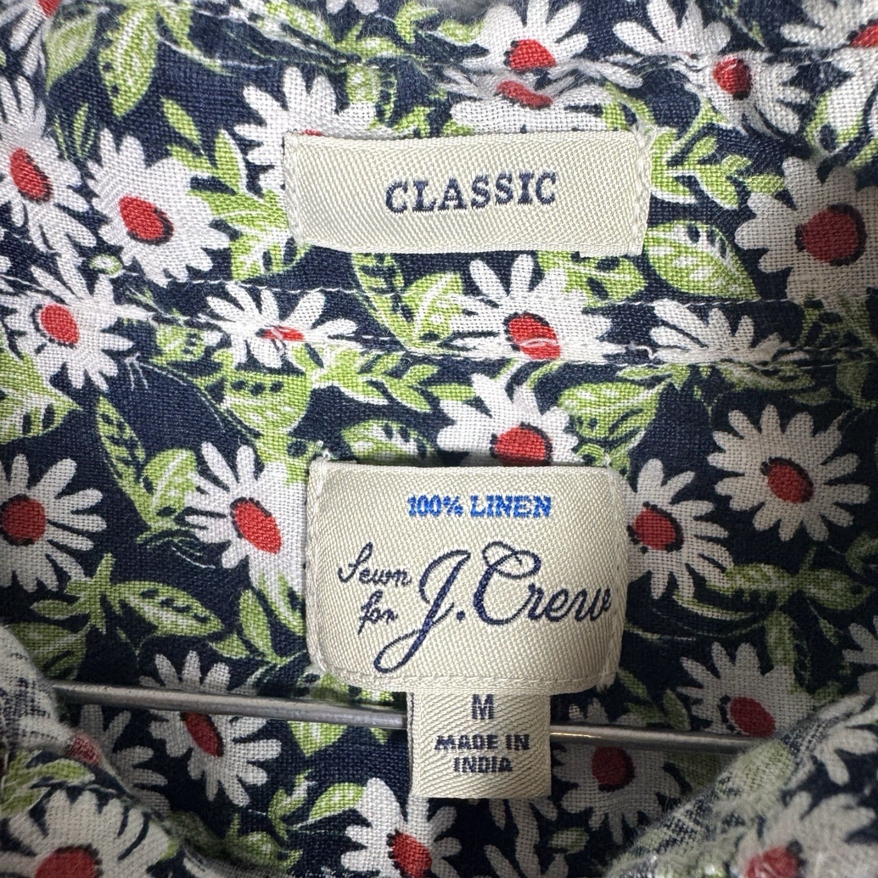 J.Crew J.CREW Linen Shirt Mens M Floral Print Button-Up Classic Fit Summer Casual Shirt Size US M / EU 48-50 / 2 - 3 Thumbnail