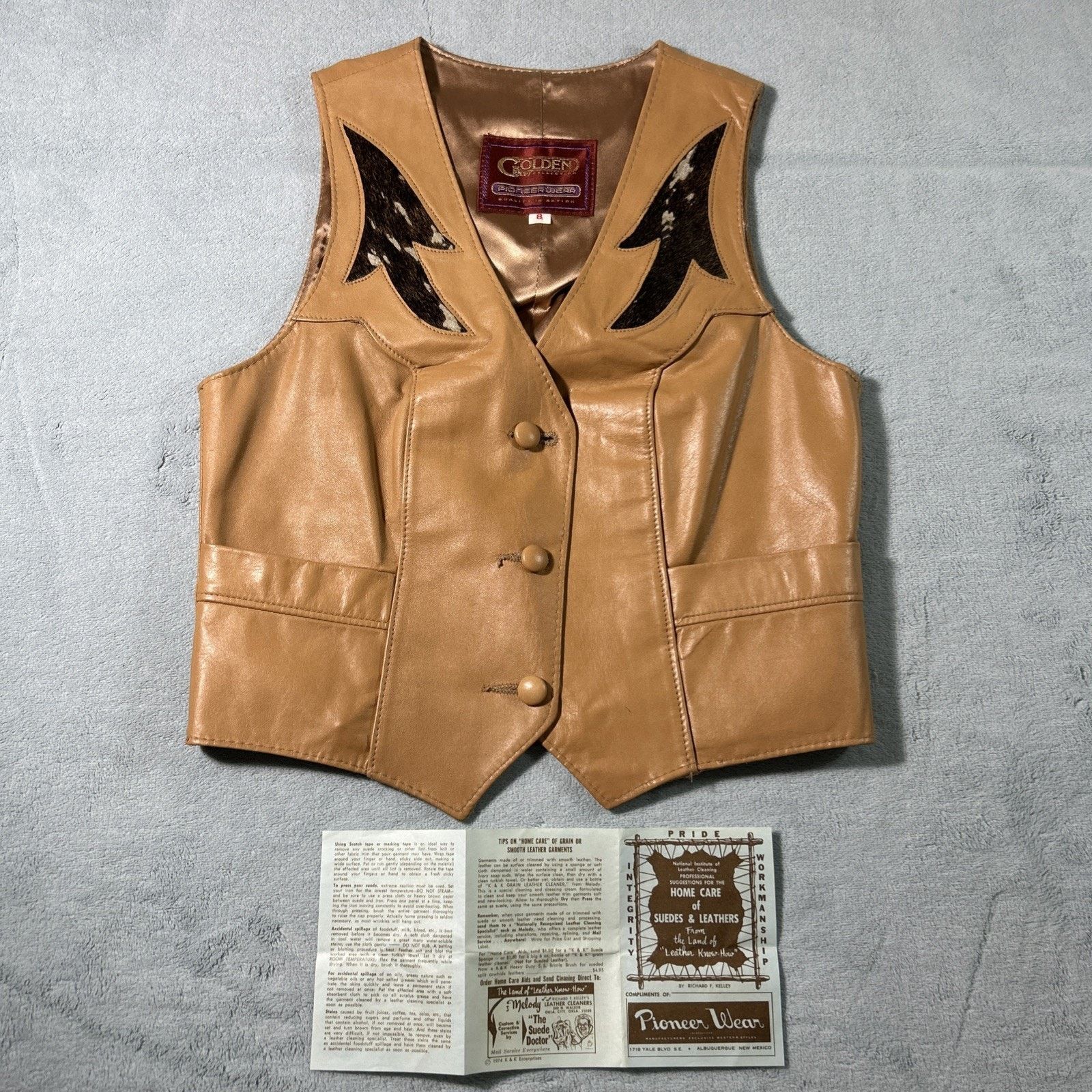 Wrangler Golden Collection Pioneer Wear Leather Vest Womens 8 Sml Size M / US 6-8 / IT 42-44 - 1 Thumbnail