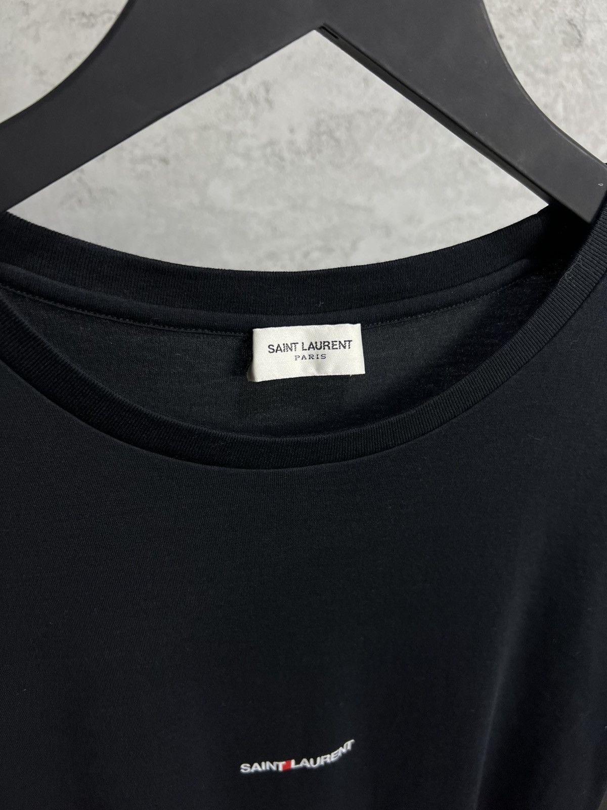 Saint Laurent Paris Saint Laurent black logo-print t-shirt L Size L / US 10 / IT 46 - 4 Thumbnail