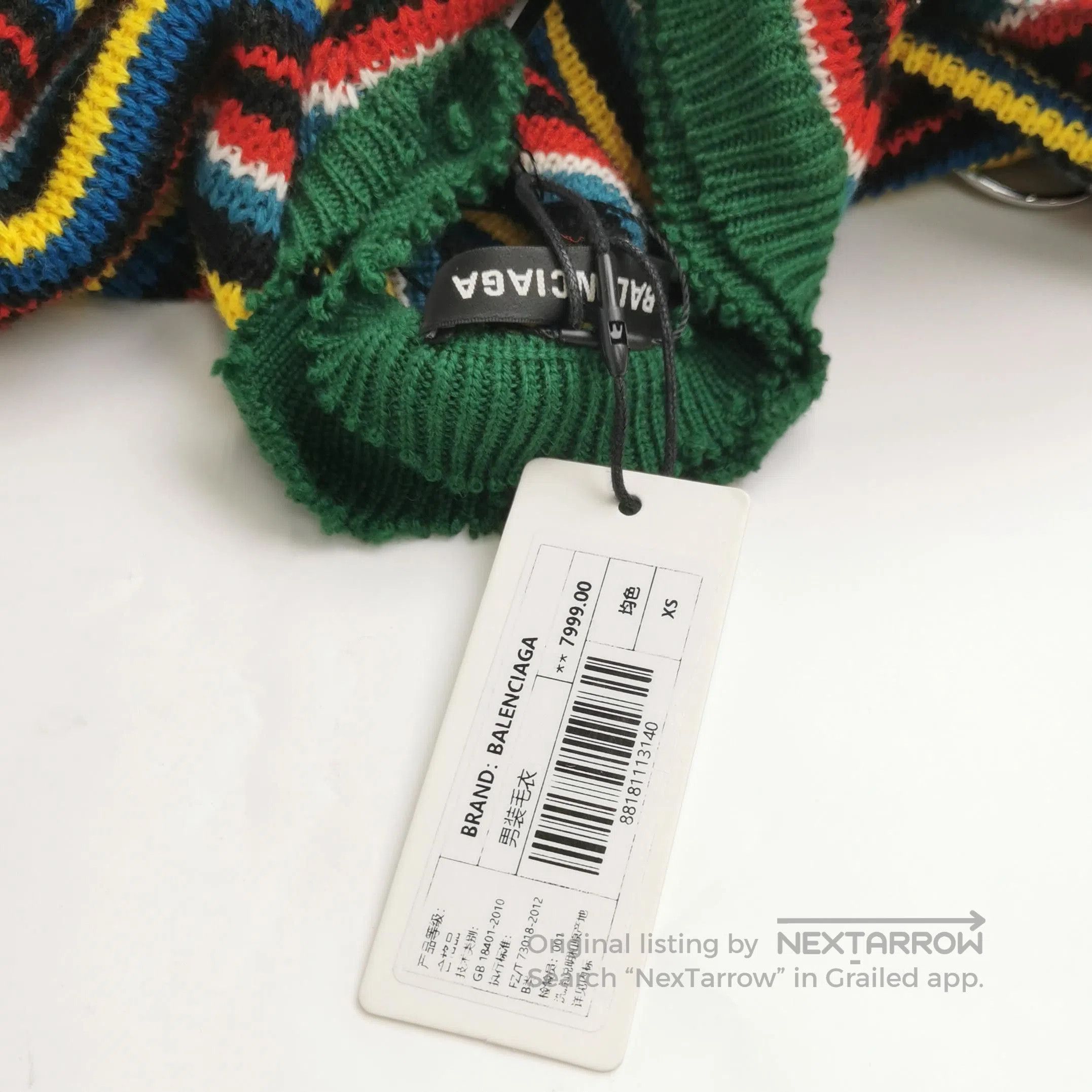 Balenciaga Balenciaga Striped Logo Crewneck Sweater XS. Size US XS / EU 42 / 0 - 3 Thumbnail