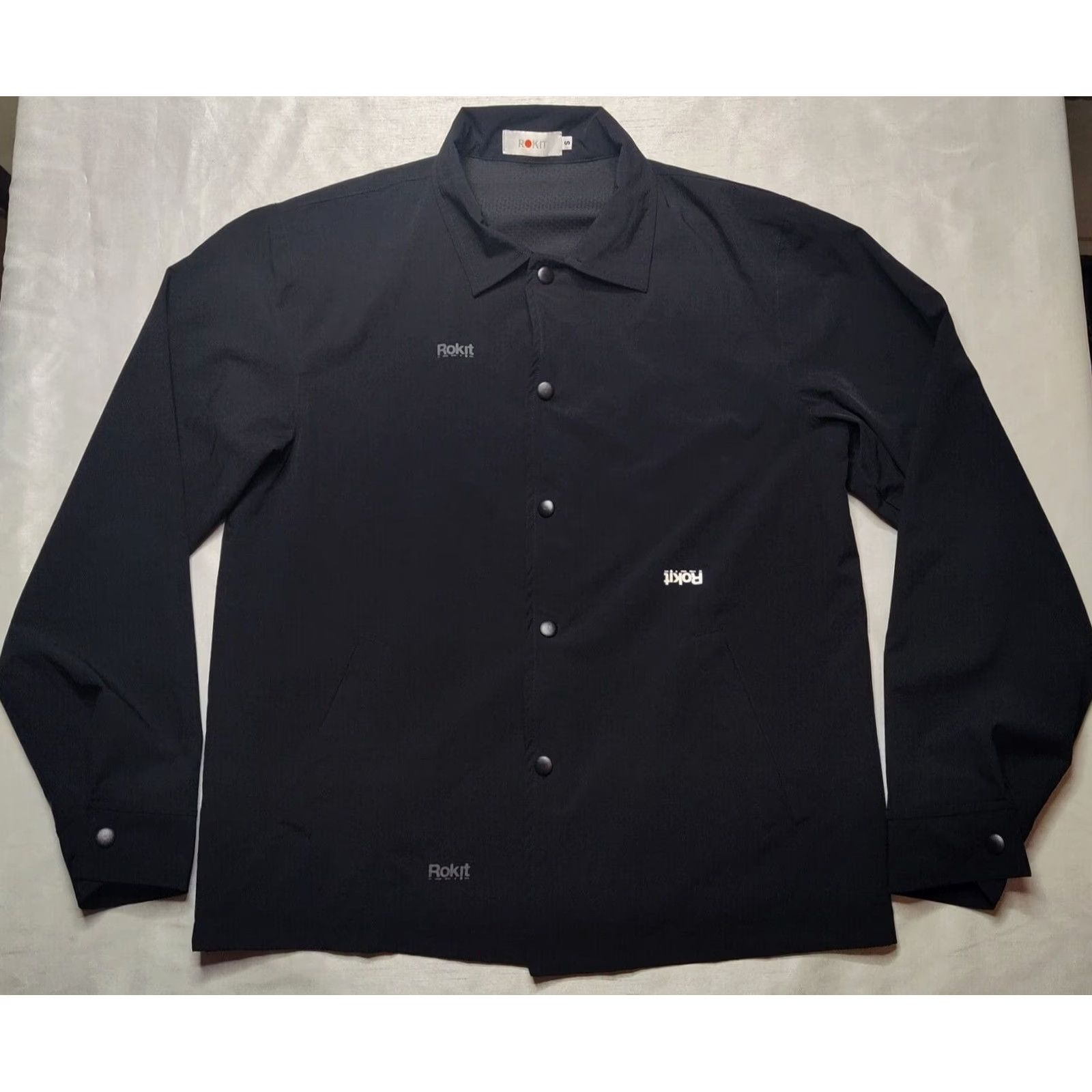 Vintage ROKIT Men Small Black Snap Button Reversible Courtside Jacket Size US S / EU 44-46 / 1 - 2 Thumbnail