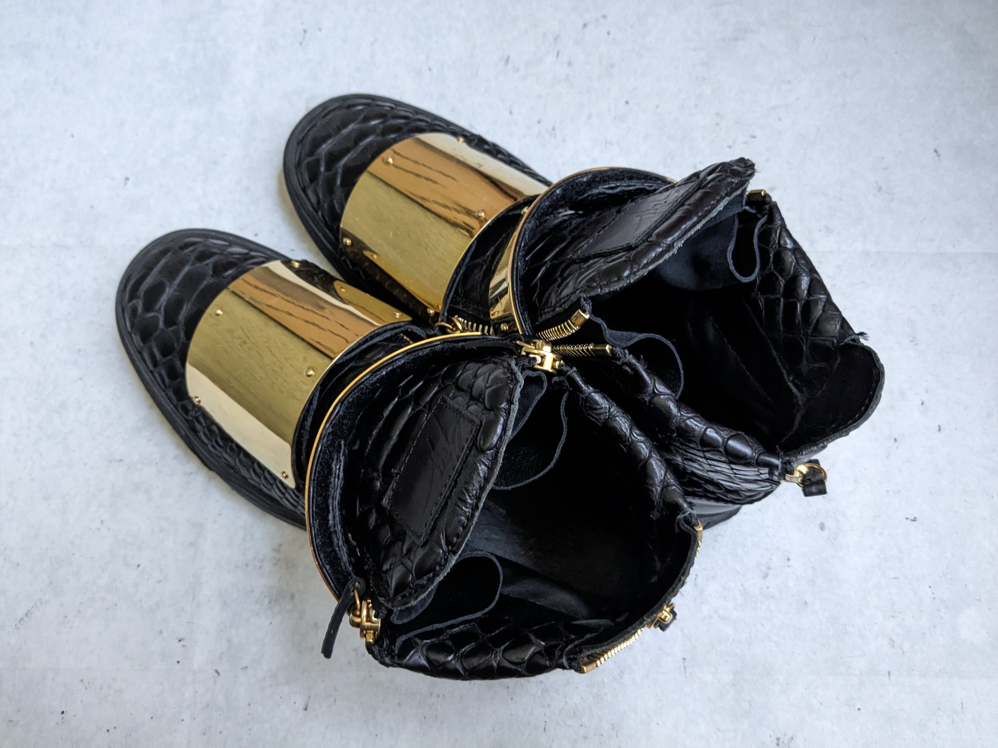 Giuseppe Zanotti Giuseppe Zanotti Sneakers Black Gold 11 44 High Tops Size US 11 / EU 44 - 15 Thumbnail