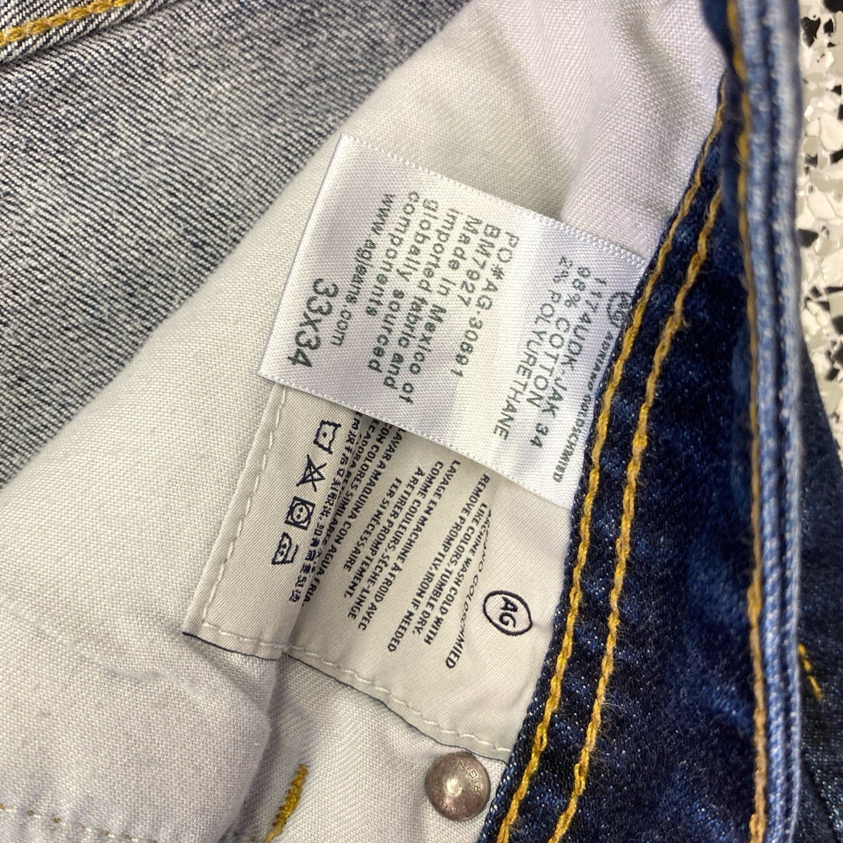 Vintage AG Adriano Goldschmied The Graduate Tailored Leg Jeans Mens 33 28 Blue Denim Regular Straight 5-Pocket Size US 33 - 4 Thumbnail