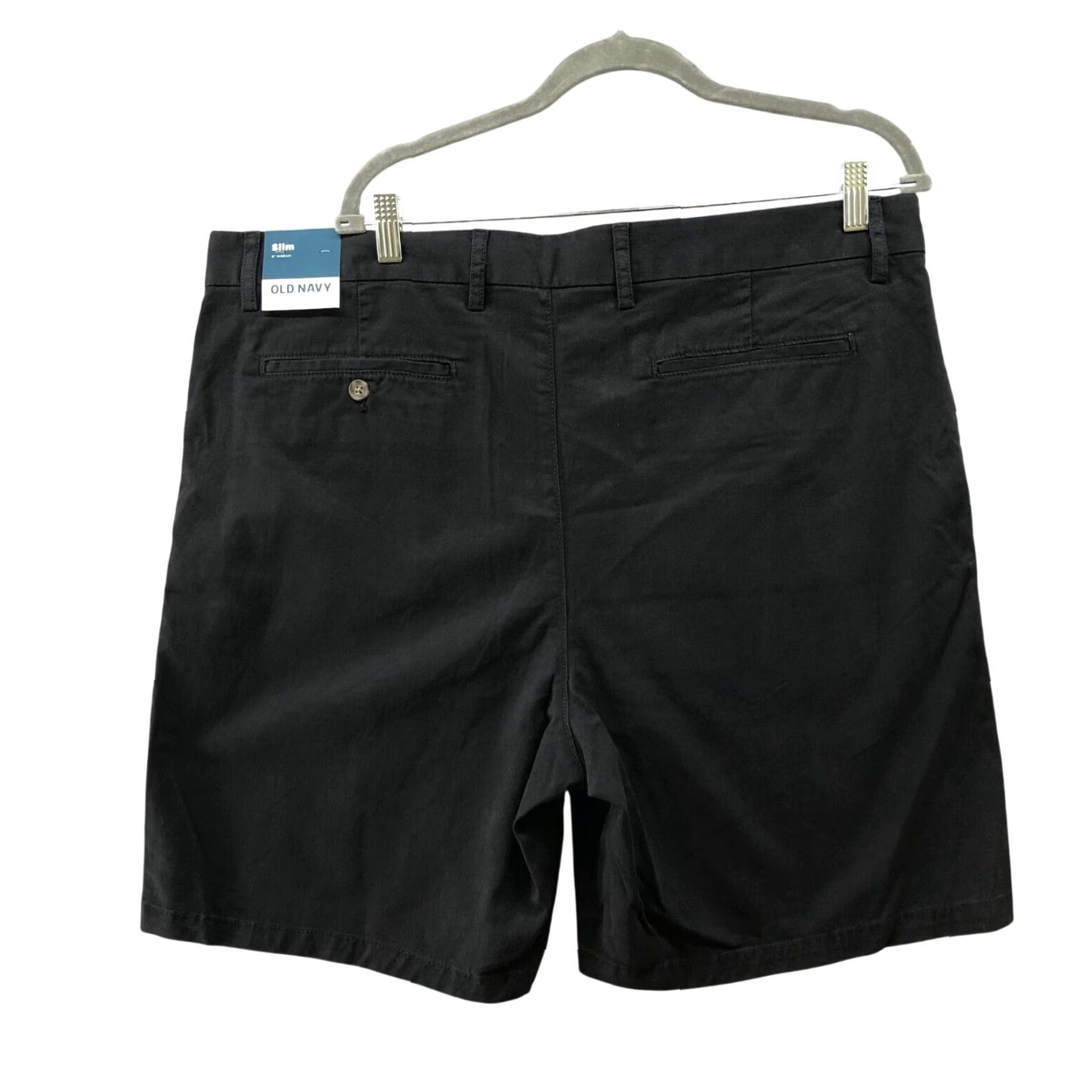 Old Navy NWT Old Navy Chino Shorts 40 Black 8'' Inseam Flat Front Stretch Mens Casual Size US 40 / EU 56 - 2 Thumbnail