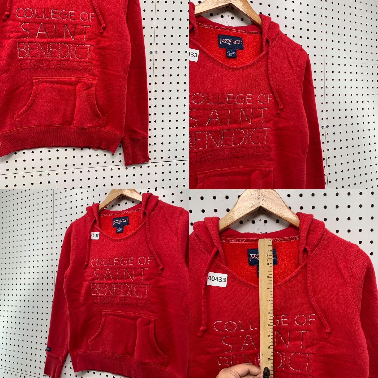 Jansport VINTAGE JanSport College Hoodie Sweatshirt Womens Small Red Pullover 18x22 College Womens Hoodie Red 90s? Size S / US 4 / IT 40 - 8 Thumbnail