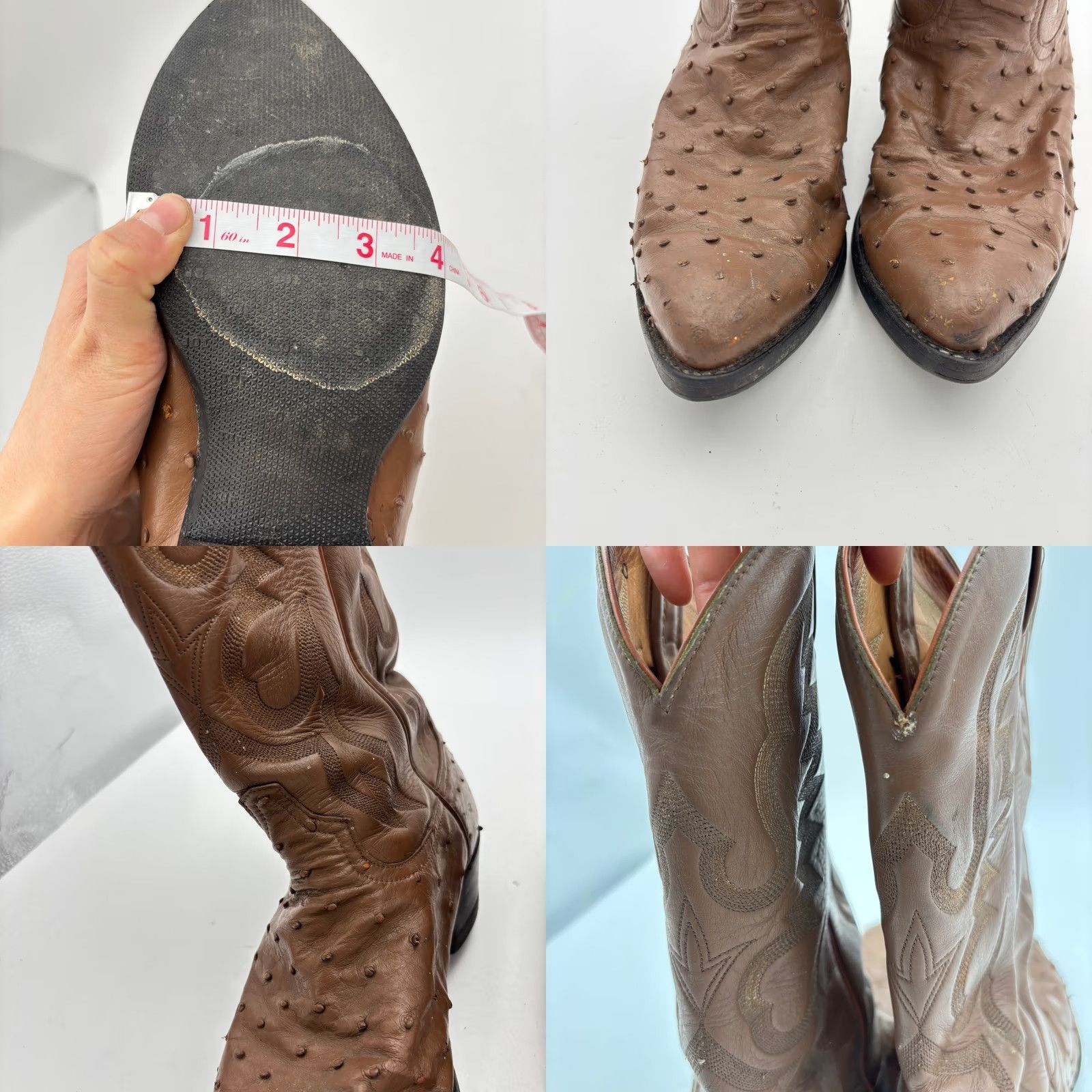 Tony Lama Tony Lama Western Boots Ostrich Leather Cowboy 9.5 EE Men's Size US 10 / EU 43 - 9 Thumbnail