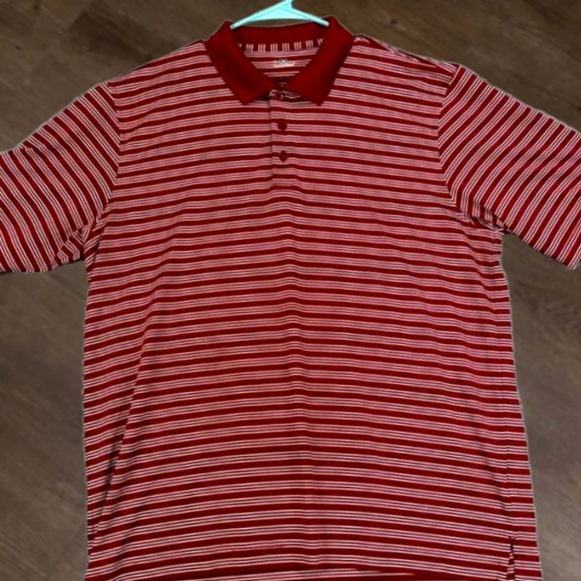 Under Armour Under Armour Polo Shirt Men's Large Red White Striped Rugby Golf Athletic Short Sleeve Collared Breathable Lightweight Polyester Elastane Size US L / EU 52-54 / 3 - 1 Thumbnail