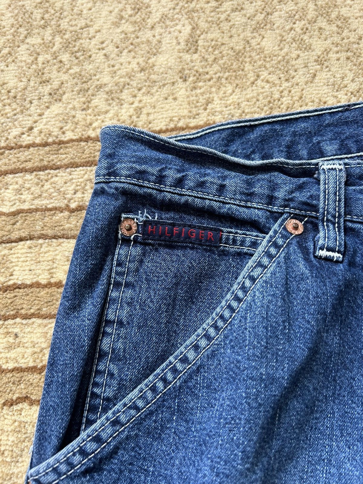 Tommy Hilfiger Vintage 90s Tommy Hilfiger Carpenter Baggy Denim Jeans Size US 34 / EU 50 - 8 Thumbnail