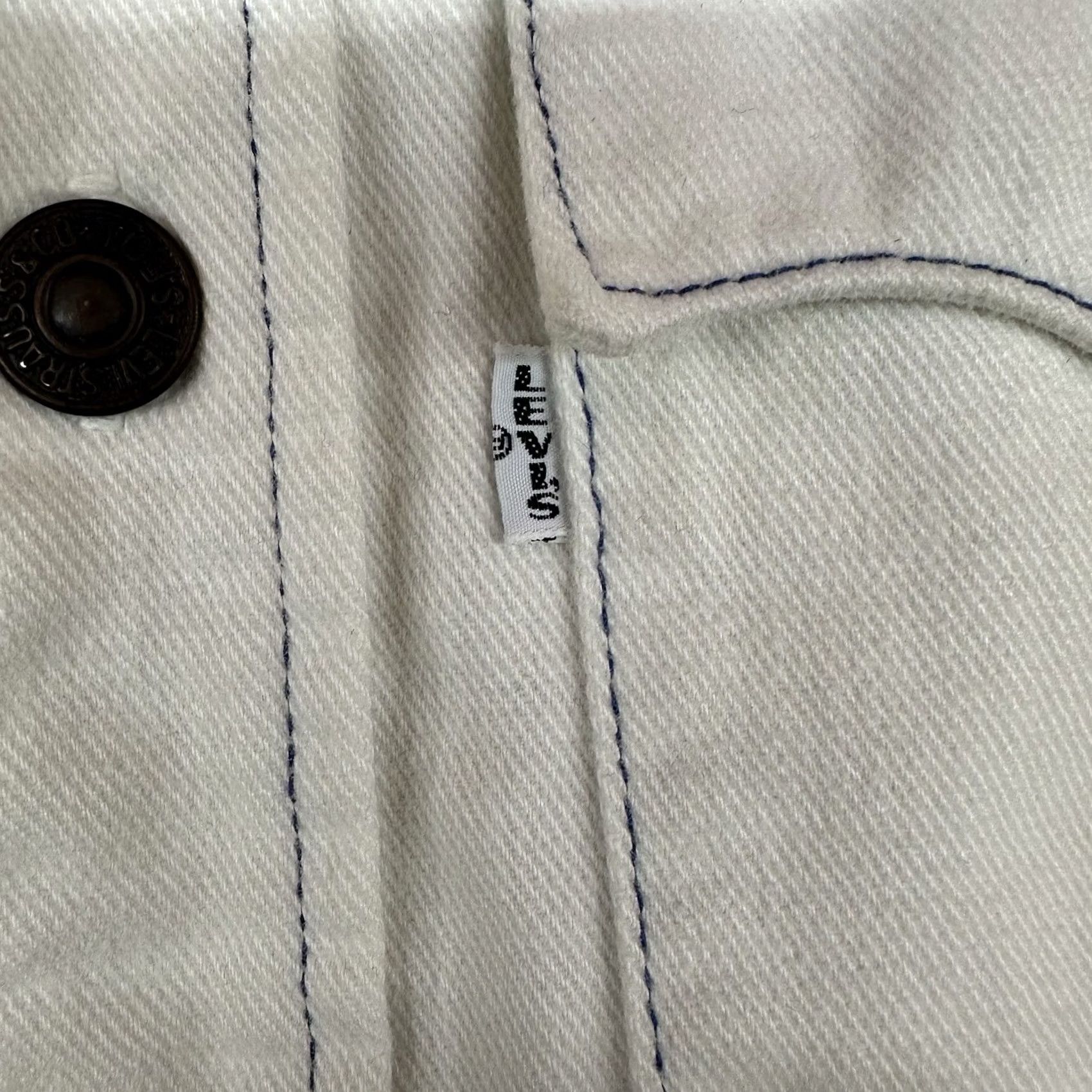 Denime VINTAGE Levi’s White Denim Western Button Up Shirt M USA Big E 70s 80s Rockabilly Long Sleeve Casual Mens Size US M / EU 48-50 / 2 - 4 Thumbnail