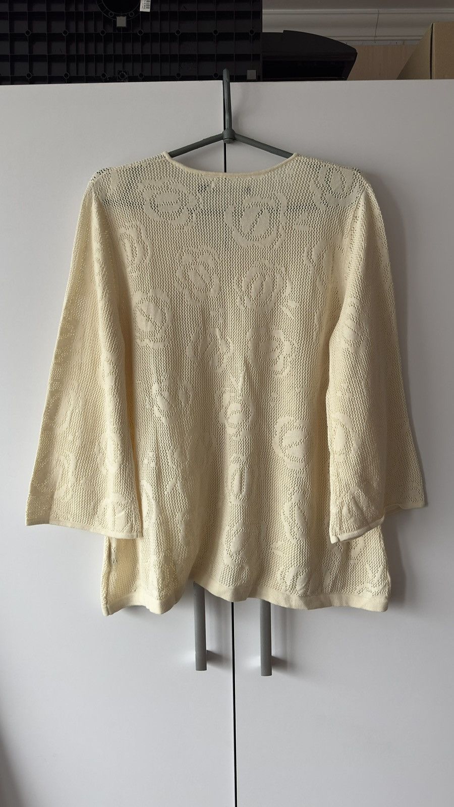 Gudrun Sjoden Gudrun Sjödén Pointelle Floral Knit Cardigan Organic Cotton Size L / US 10 / IT 46 - 7 Thumbnail
