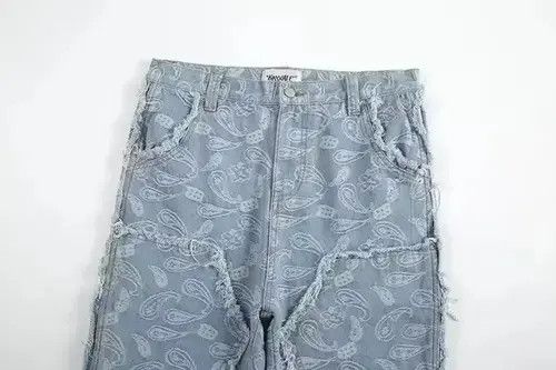 Japanese Brand × Jean Y2k Double Knee Paisley Denim Jeans Size US 34 / EU 50 - 3 Thumbnail