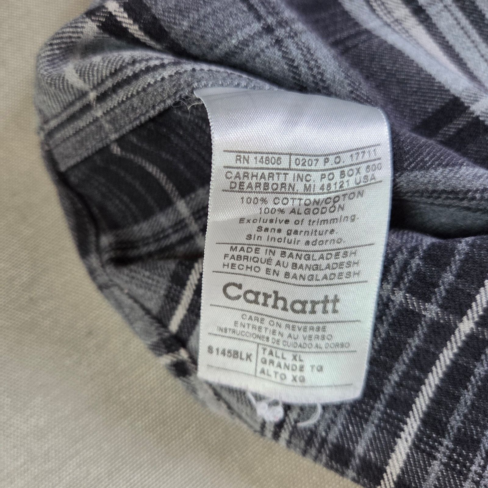 Carhartt Carhartt XL Tall Heavy Plaid Flannel Shirt Gray Size US XL / EU 56 / 4 - 6 Thumbnail