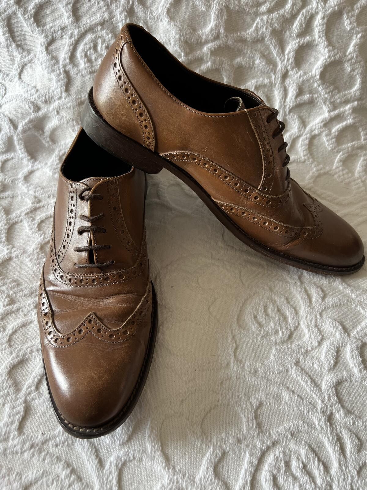 Bruno Magli Bruno Magli Alvar Mens Tan Wingtip Oxford Shoes, Size 10 Size US 10 / EU 43 - 2 Thumbnail