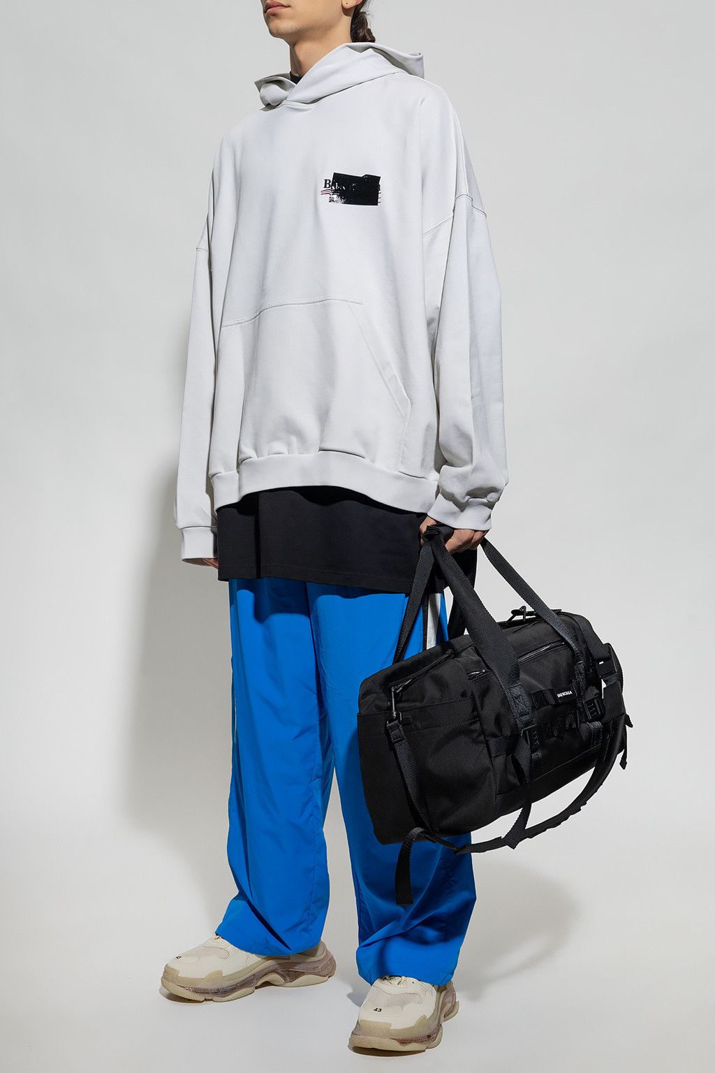 Balenciaga o1mt1gz0924 Large Fit Hoodie in White Size US M / EU 48-50 / 2 - 2 Thumbnail